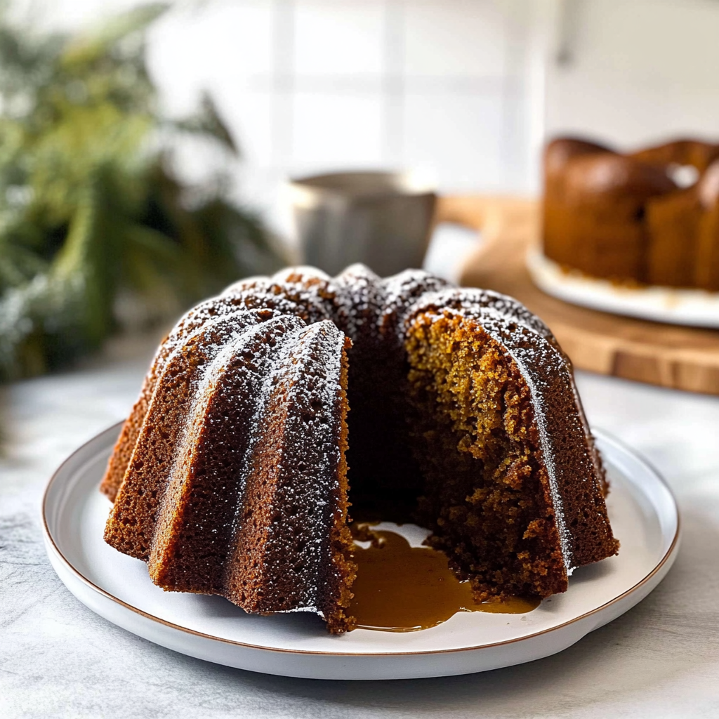 Recipe preparation for Winter Spice Molasses Bundt Cake