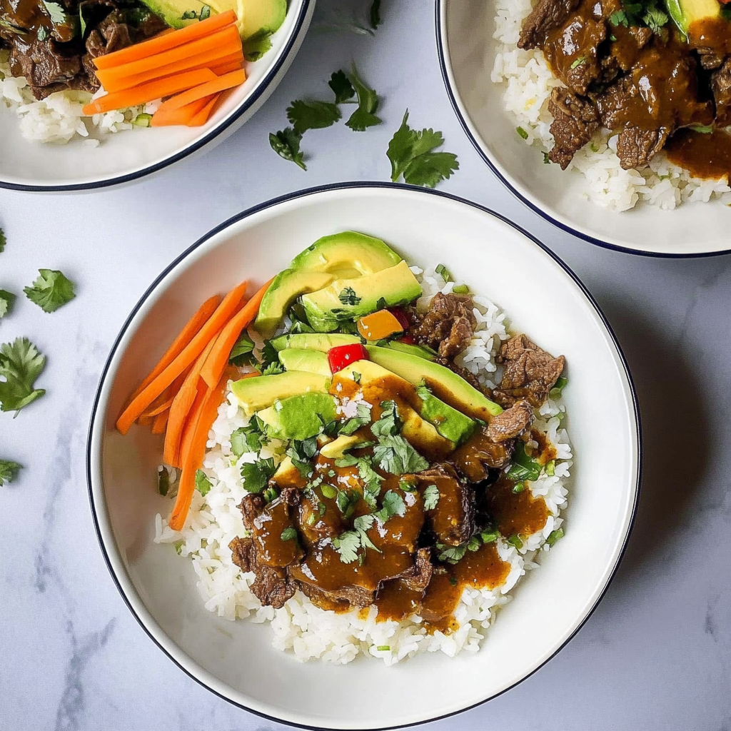 Recipe preparation for Instant Pot Spicy Korean-Style Beef & Rice Bowl