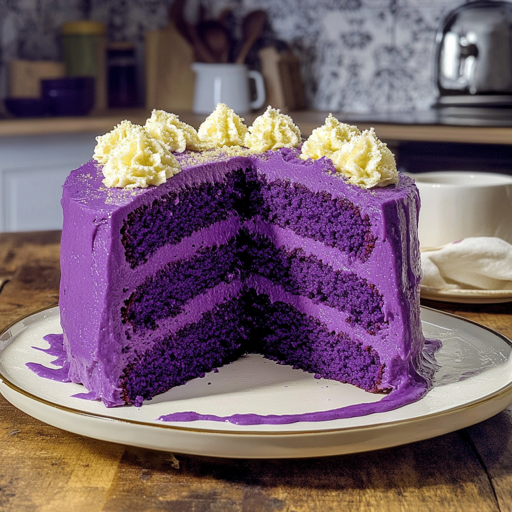 Recipe preparation for Ube Purple Cake