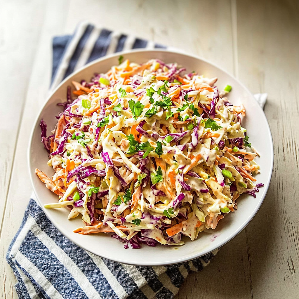 Recipe preparation for Creamy Vegan Coleslaw