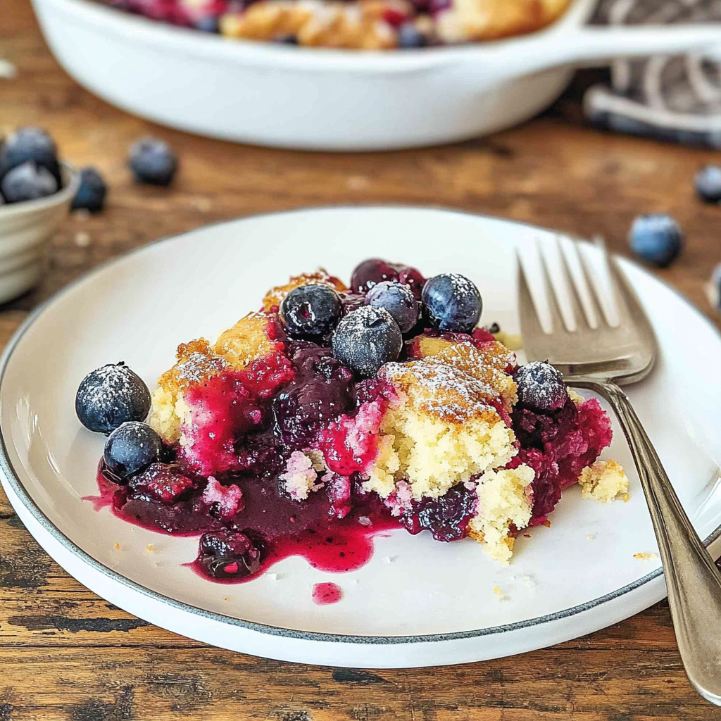 Recipe preparation for Mixed Berry Dump Cake