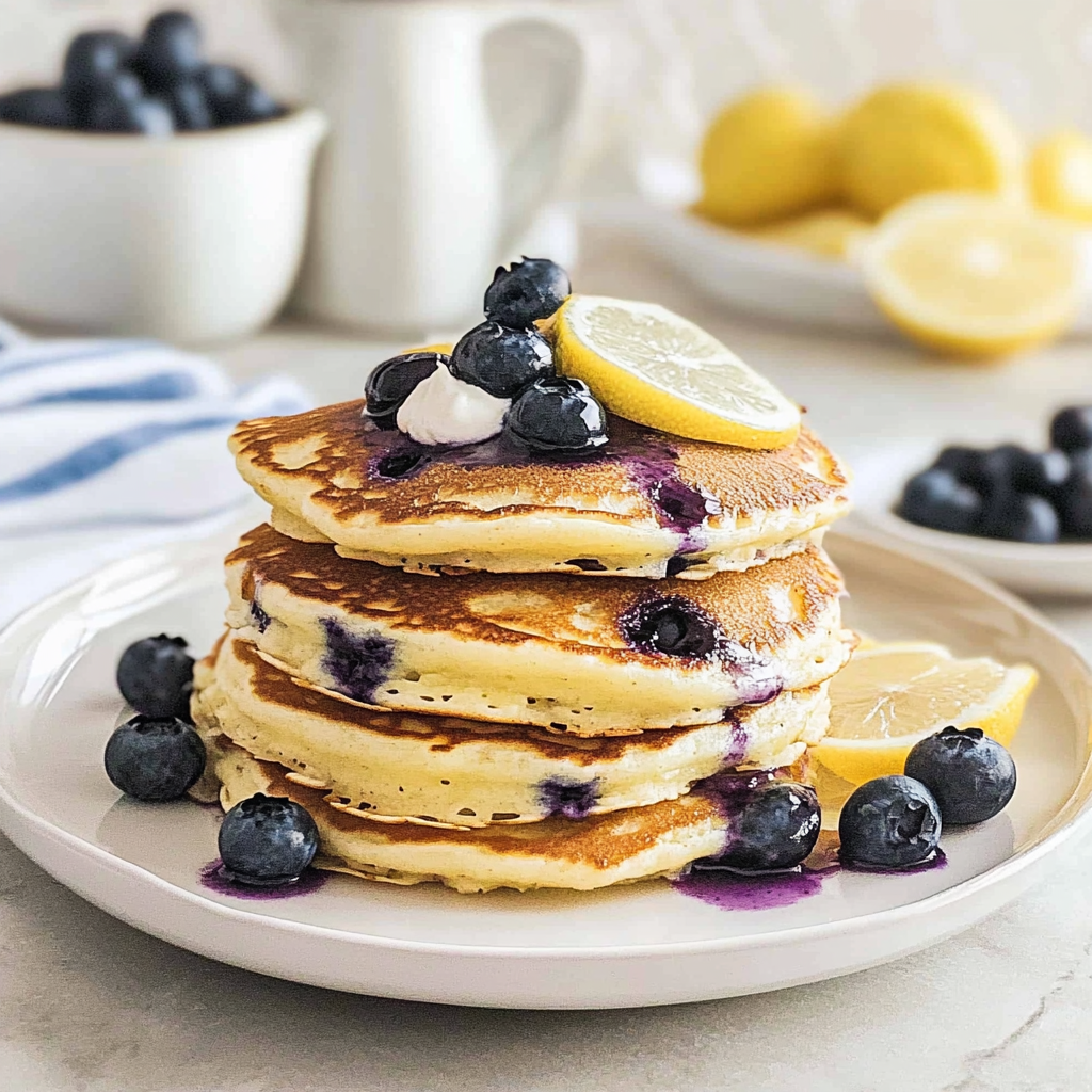 Recipe preparation for Blueberry Lemon Ricotta Pancakes