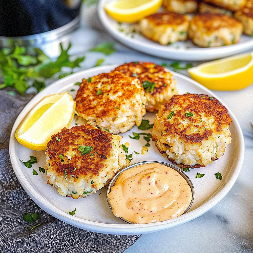 Recipe preparation for Mini Crab Cakes with Spicy Remoulade