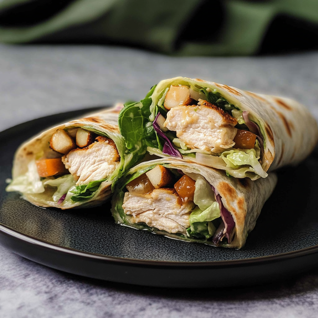Recipe preparation for Chicken Waldorf Salad Wraps