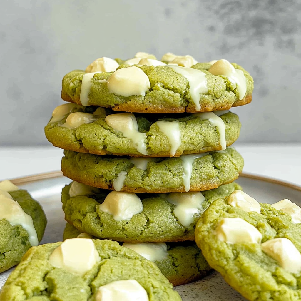 Recipe preparation for Matcha Green Tea White Chocolate Cookies