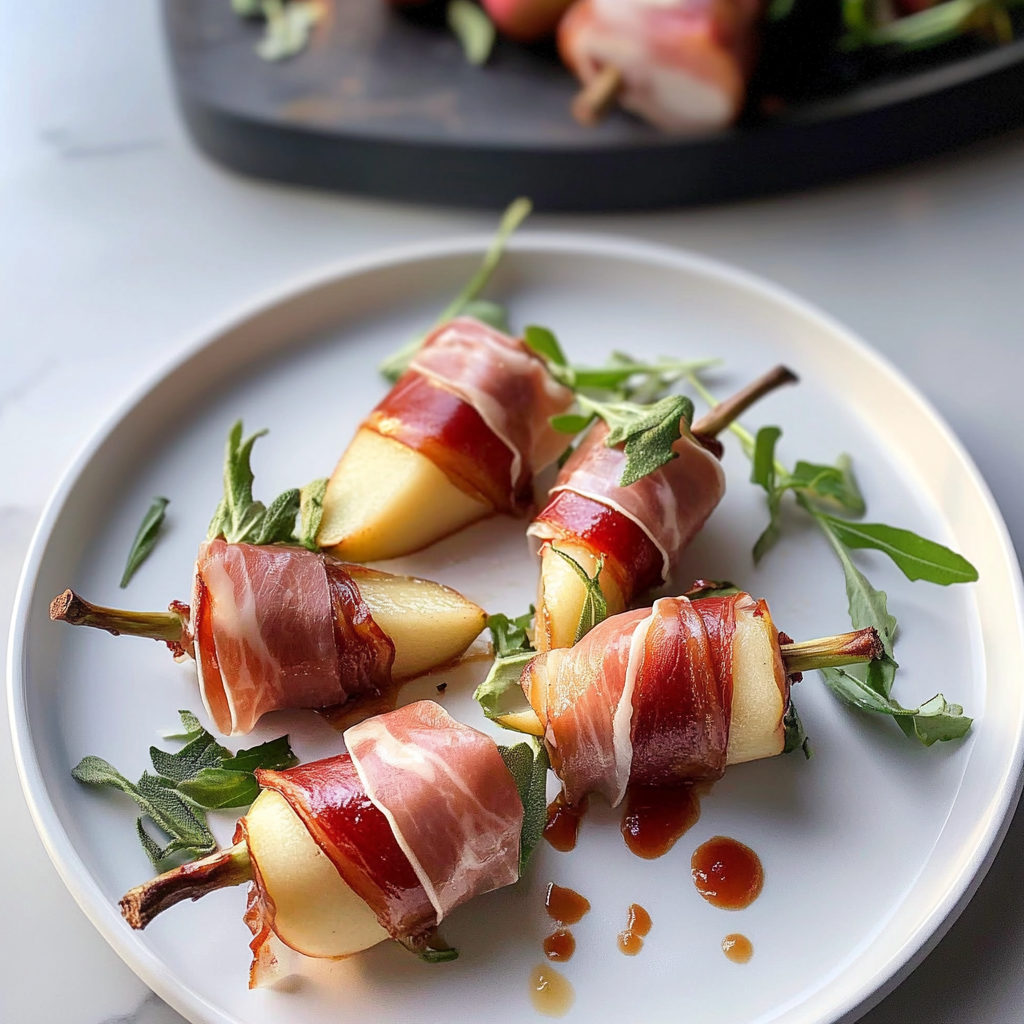 Recipe preparation for Prosciutto Wrapped Pears