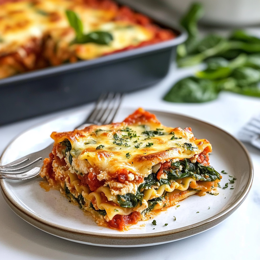 Recipe preparation for Spinach Ricotta Lasagna