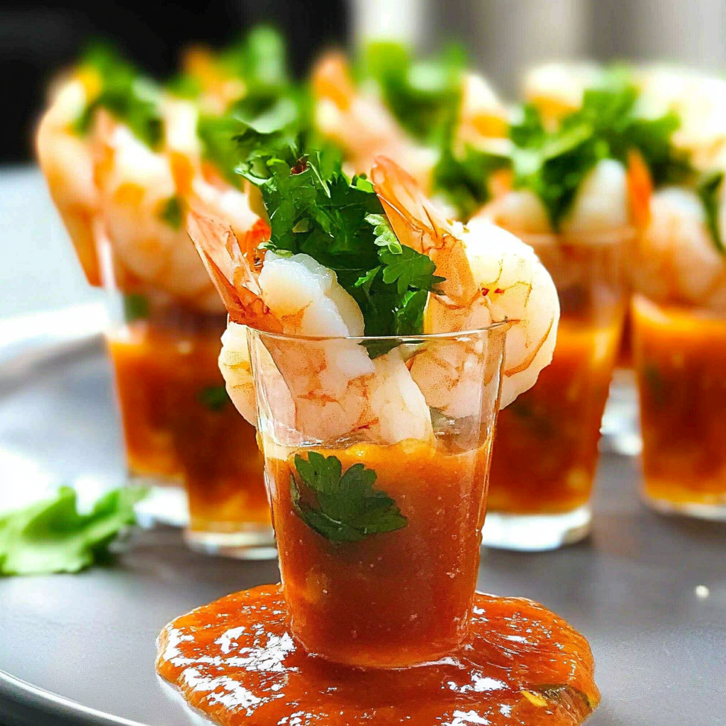 Recipe preparation for Shrimp Cocktail Shots